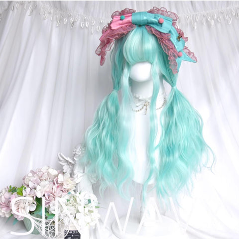 ［ウィッグ］ゴスロリ ミント ウールロール ロングカール【薄荷】