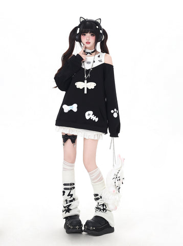 ［ファッション］キャットオフショルダートップス【8BG4VX】