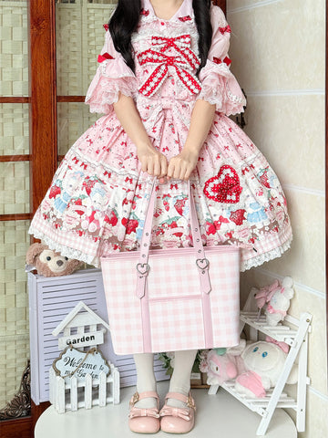 ［バッグ］チェック トートバッグ【990W41】