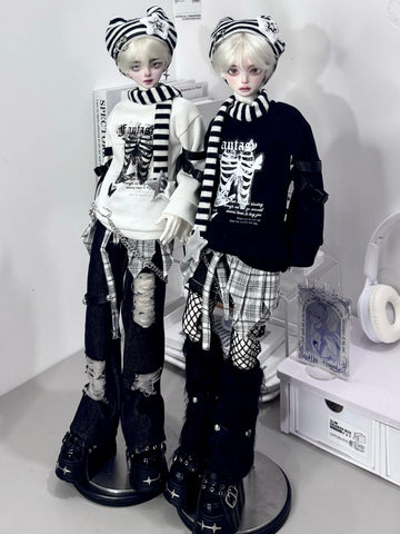 ［BJD服］1/4 ドール用 衣装セット【黑白】