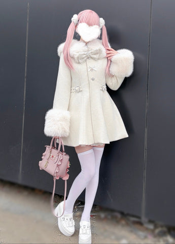 ［ファッション］地雷系 量産型 エコファーコート【35BQQY】