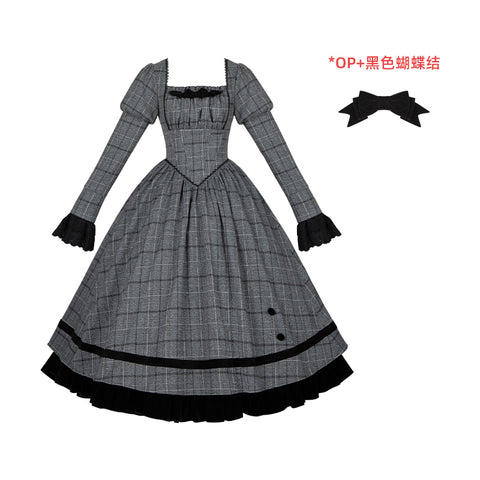 ［ファッション］クラシカル レトロ チェック柄 ワンピース【E44C73】