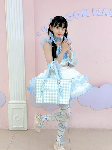 ［バッグ］チェック トートバッグ【990W41】