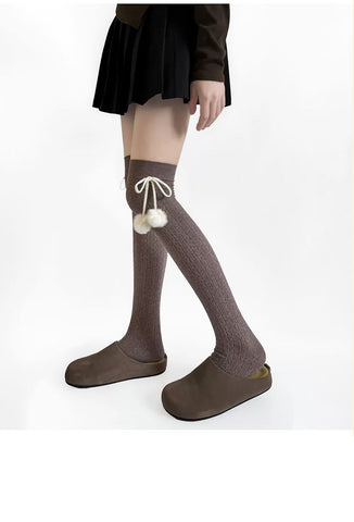 ［ファッション］ケーブル編み オーバーニーソックス 靴下【8QJIE1】