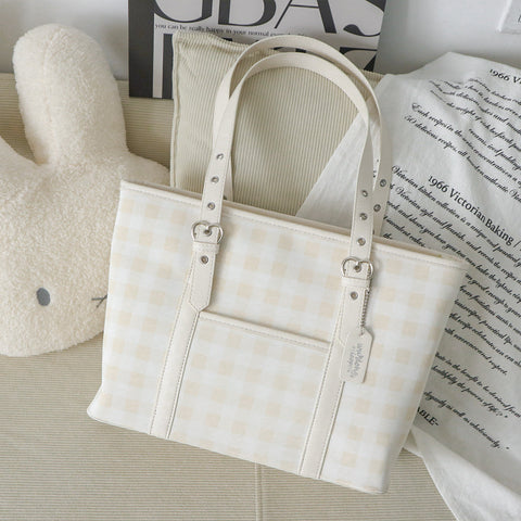 ［バッグ］チェック トートバッグ【990W41】