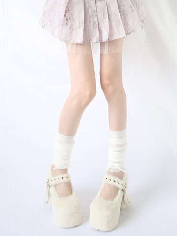 ［靴］エコファー 厚底 ハイヒール パンプス【K9YOAK】