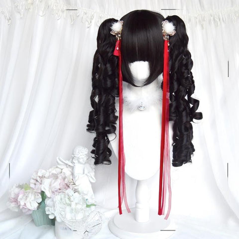 ［ウィッグ］ゴスロリ ツインテール 巻き髪【千层派】