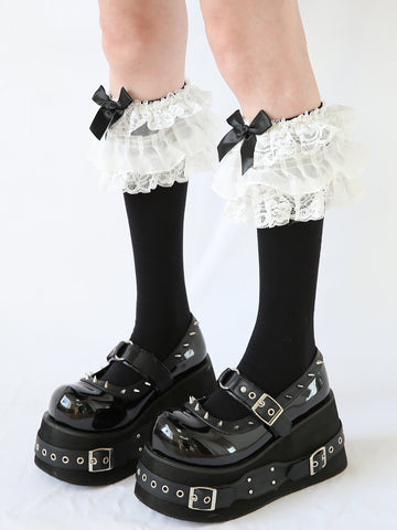 ［靴］ラウンドトゥ プラットフォームシューズ【Q909QA】