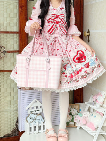 ［バッグ］チェック トートバッグ【990W41】