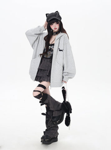 ［ファッション］カジュアルスウェットダークフードパーカー【RG76MR】