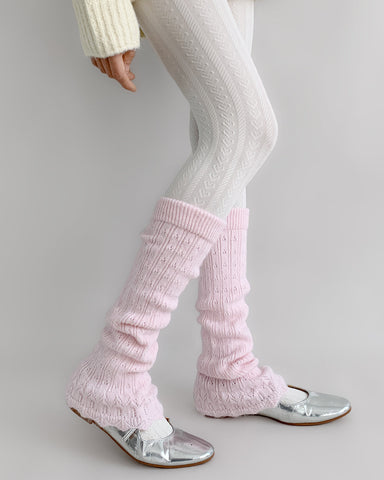 ［靴下］ベルボトム カラー ニット レッグウォーマー【W9W51S】