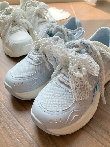【受注予約】［靴］ロリータ パール リボン スニーカー【7CAIO1】