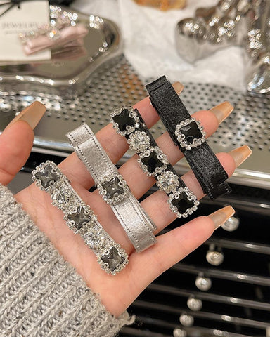 ［ファッション］ビジュー リボン ヘアクリップ【A0RFNR】