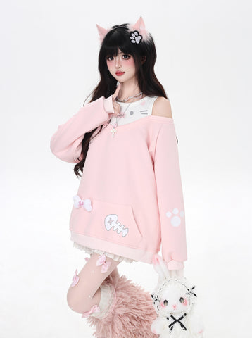 ［ファッション］キャットオフショルダートップス【8BG4VX】