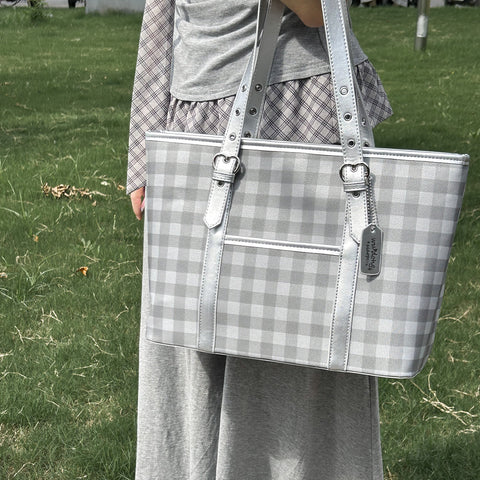 ［バッグ］チェック トートバッグ【990W41】