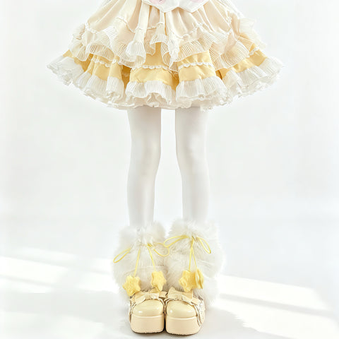 ［ファッション］ロリータ ファーレッグウォーマー 靴下【70IUMO】