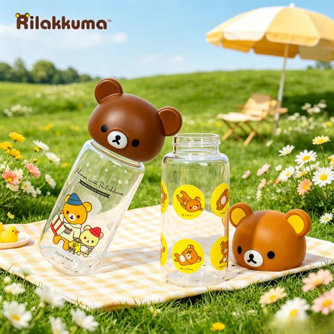 ［キャラグッズ］リラックマ 正規品 ボトル ガラス 420ml【F4ACH5】