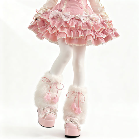 ［ファッション］ロリータ ファーレッグウォーマー 靴下【70IUMO】