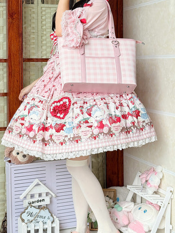 ［バッグ］チェック トートバッグ【990W41】