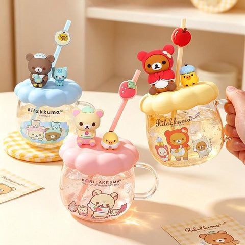 ［キャラグッズ］リラックマ 正規品 マグカップ ガラス 400ml【Y57GAN】