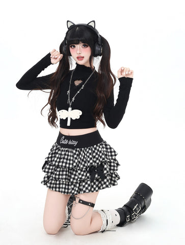 ［ファッション］ロゴチェッカースカート【DB6FPL】