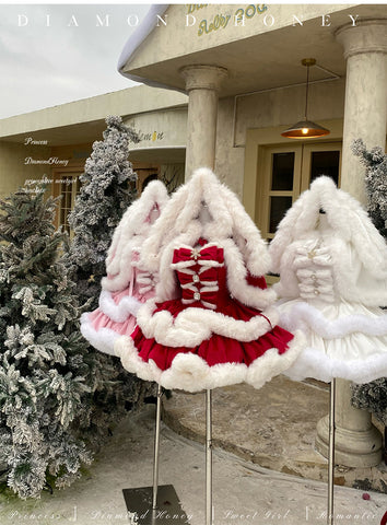 ［ファッション］ウサ耳ファーケープ＋ワンピース【GQ4W9Q】