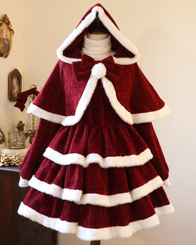 ［ファッション］スイートキャロルファーサスペンダードレス+ケープ【ZXNKUS】