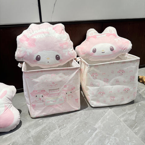 ［サンリオ］マイメロディ＆ピアノ 折りたたみ 洗濯かご
