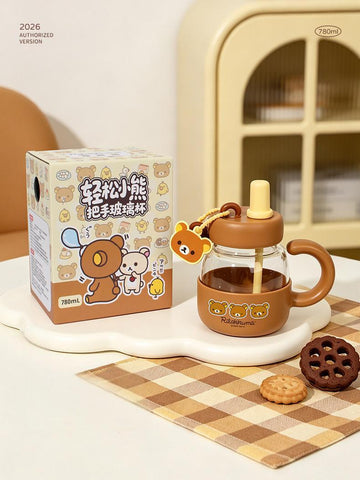 ［キャラグッズ］リラックマ 正規品 ボトル ガラス 780ml【QT1W59】