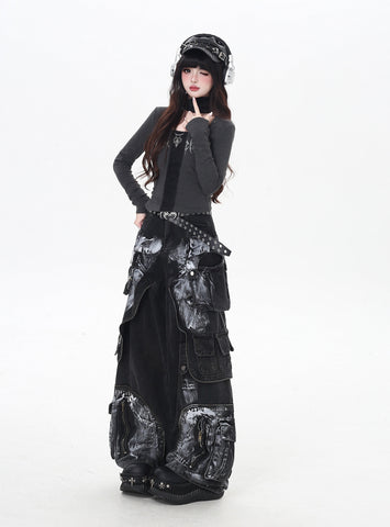 ［ファッション］Y2Kゴシックスリムトップス【YL9TPO】