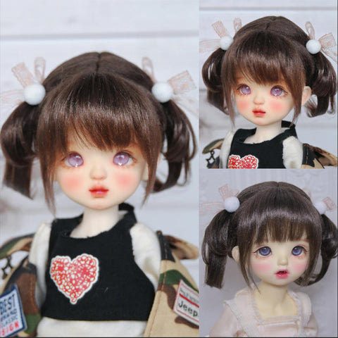 ［BJD小物］1/3 1/4 1/6 1/8 1/12 ドール用ウィッグ【V9N80D】