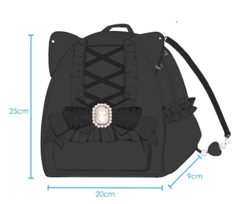 ［バッグ］地雷系 リボン 翼 リュック【F972RN】