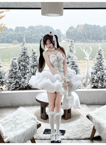 ［ファッション］ウサ耳ファーケープ＋ワンピース【FCD00T】