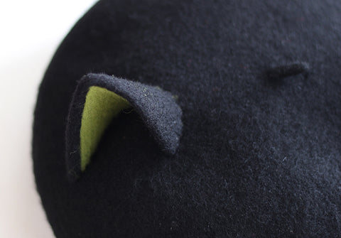 ［ファッション］猫耳 ウール ベレー帽【4EP8G8】