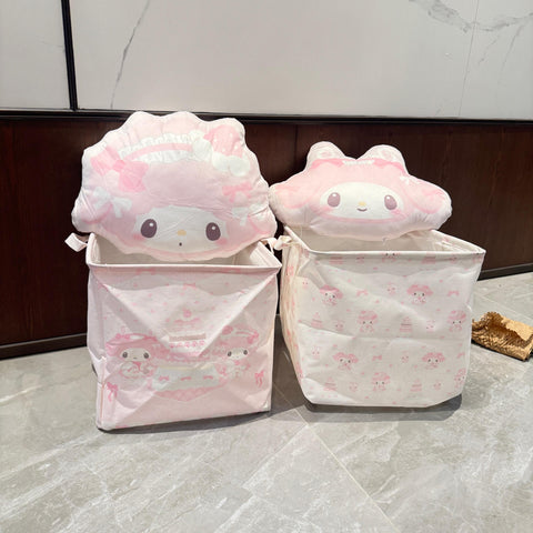 ［サンリオ］マイメロディ＆ピアノ 折りたたみ 洗濯かご