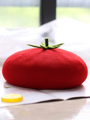 ［ファッション］トマト ベレー帽【49BU5L】