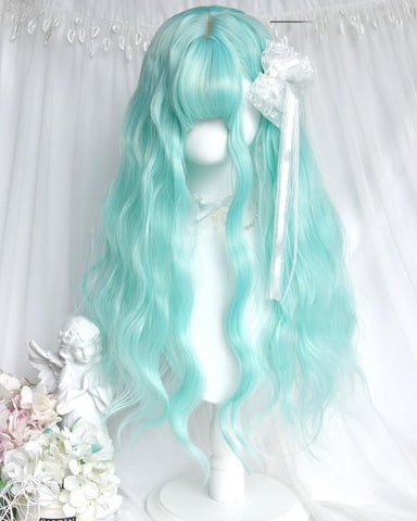 ［ウィッグ］ゴスロリ ミント ウールロール ロングカール【薄荷】