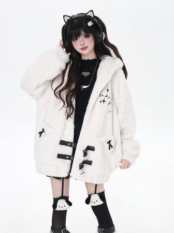 ［ファッション］ファールーズ猫耳フードコート【Z45JLE】