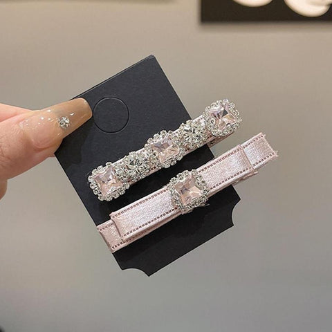 ［ファッション］ビジュー リボン ヘアクリップ【A0RFNR】