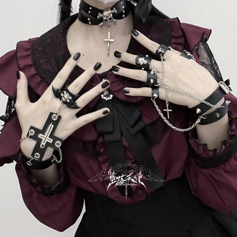 ［ファッション］サブカル ゴシック スカル ブレスレット【E5KSD0】