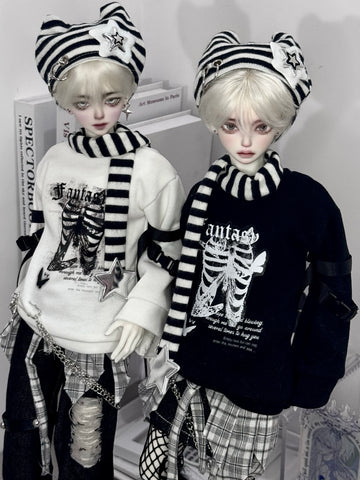 ［BJD服］1/4 ドール用 衣装セット【黑白】