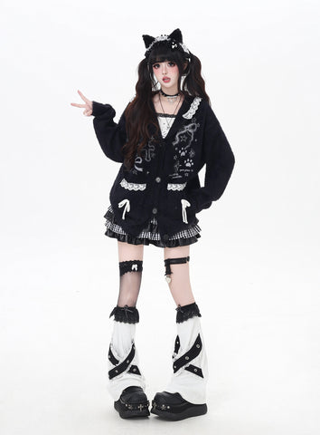 ［ファッション］レースフード付き うさ耳カーディガン【GC0PEZ】