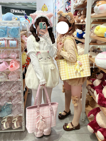 ［バッグ］チェック トートバッグ【990W41】