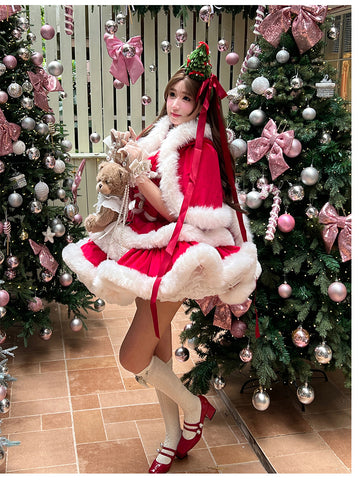 ［ファッション］ウサ耳ファーケープ＋ワンピース【GQ4W9Q】