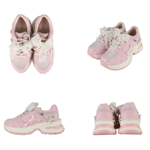 【受注予約】［靴］ロリータ パール リボン スニーカー【7CAIO1】