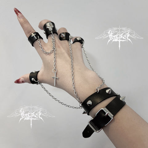 ［ファッション］サブカル ゴシック スカル ブレスレット【E5KSD0】