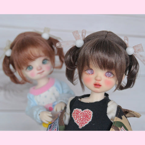 ［BJD小物］1/3 1/4 1/6 1/8 1/12 ドール用ウィッグ【V9N80D】