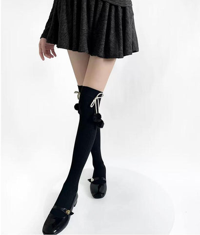 ［ファッション］ケーブル編み オーバーニーソックス 靴下【8QJIE1】