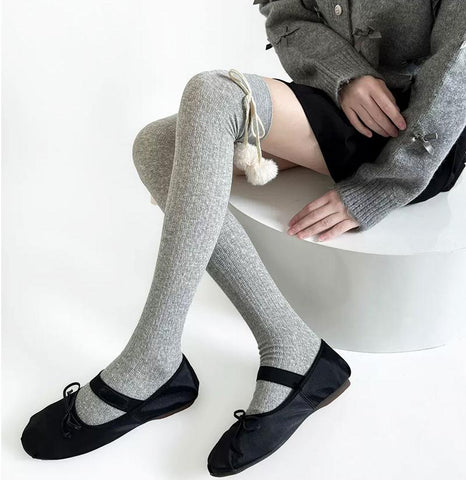 ［ファッション］ケーブル編み オーバーニーソックス 靴下【8QJIE1】