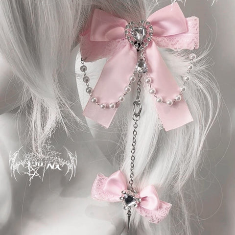 ［ファッション］地雷系 リボン ヘアクリップ【769IR4】